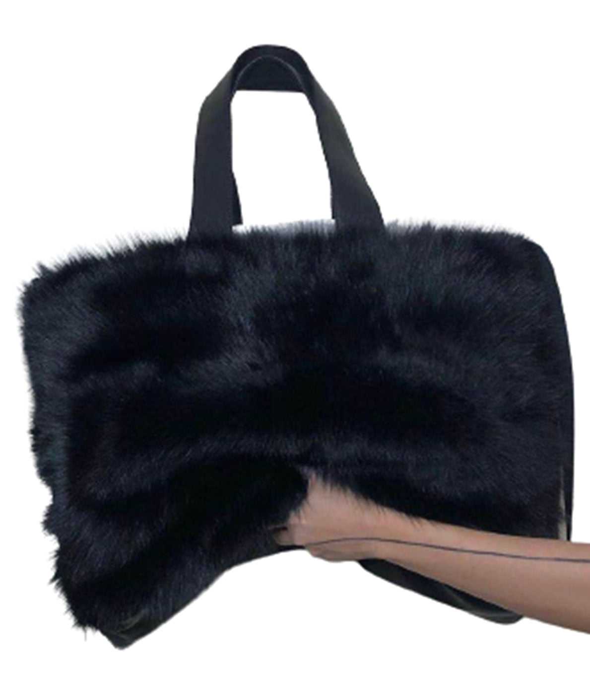 BLACK FUR BAG 黑色毛絨大包