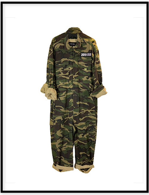 迷彩連身工作長褲CAMOUFLAGE  JUMP SUIT LONG