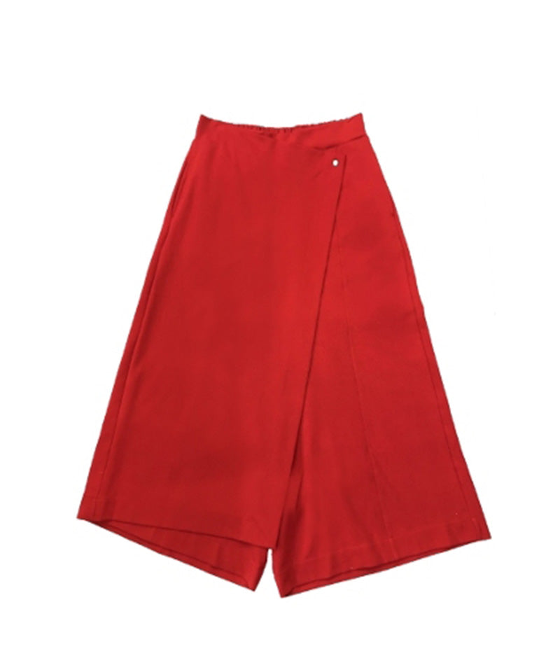 WIDELEG PANTS WITH FRONT FABRIC
