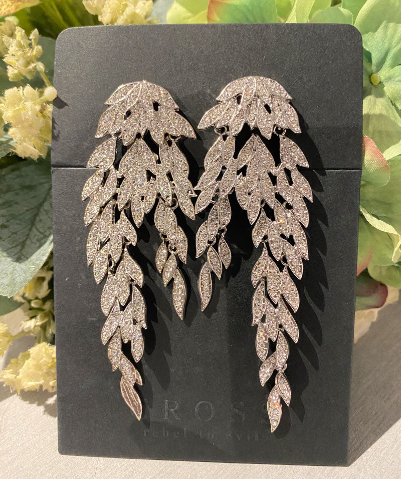 ✝️New product✝️diamond feather wings 鑽石羽翼翅膀耳環