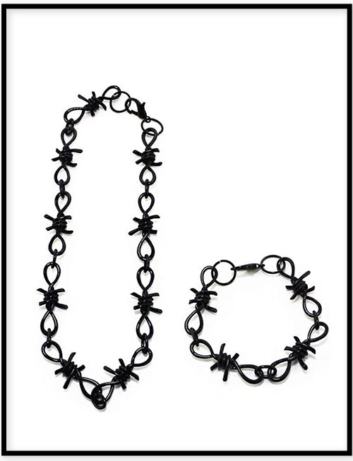 荊棘項鍊手環套組Thorn  Necklace Bracelet Set