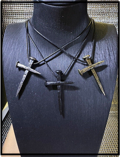 純銀十字釘項鍊Sterling  silver cross nail necklace