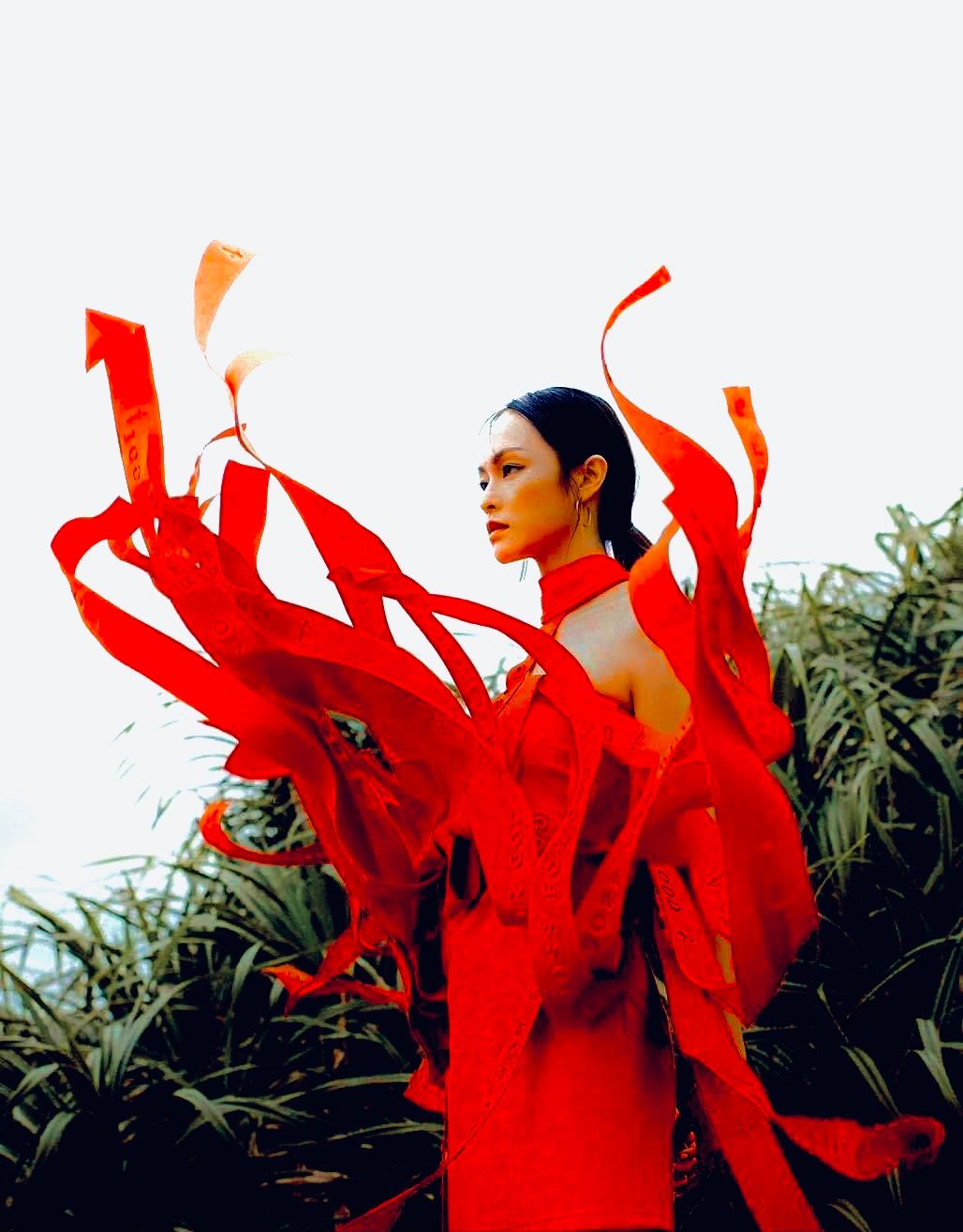 STEREOSCOPIC RIBBON TASSELS DRESS three-dimensional ribbon tassel dress