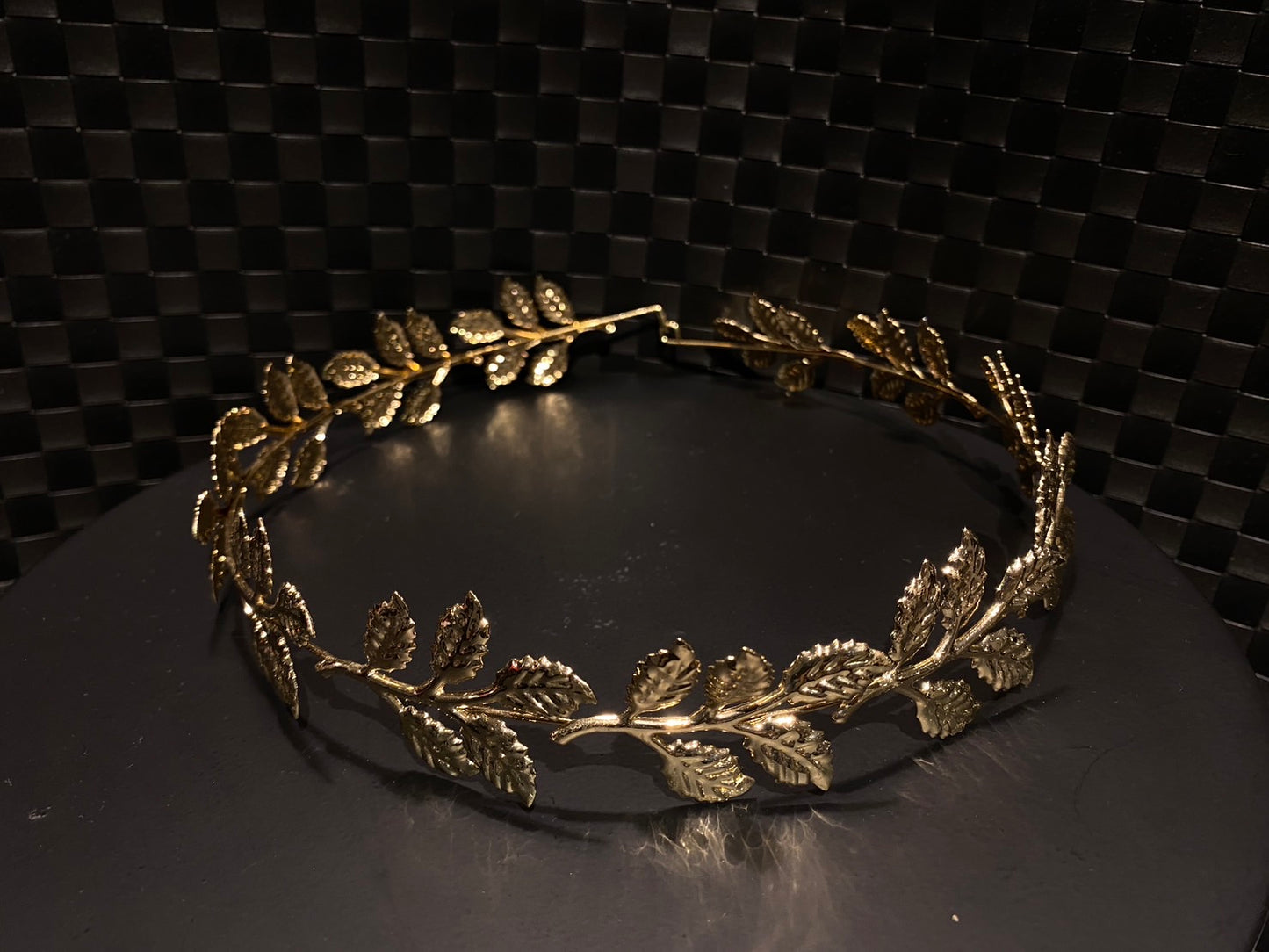 golden leaf hair crown 金色葉片髮冠