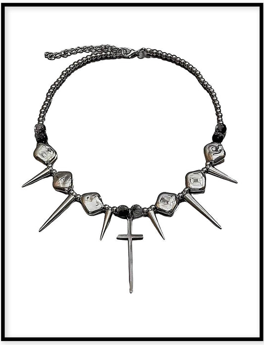 cross rivet necklace 十字架鉚釘頸鍊