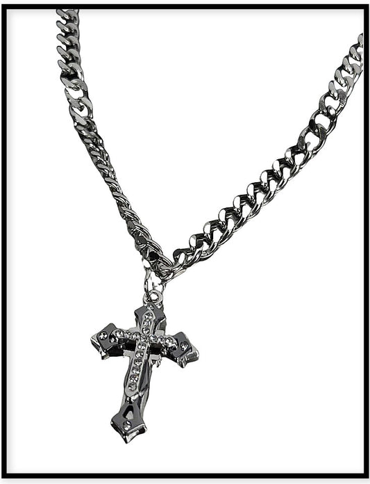 Double layersingle chain cross 單鍊雙層十字架