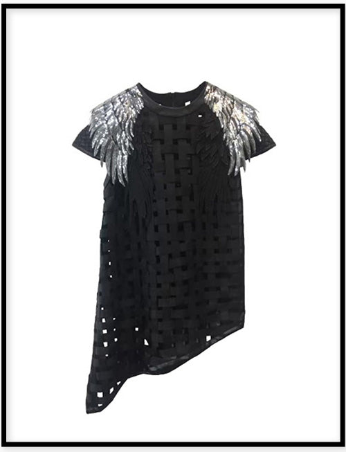 mesh feather vest  網織羽毛背心