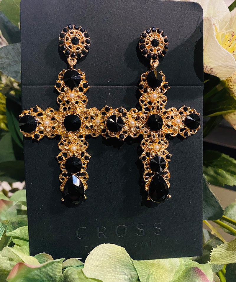 ✝️New product✝️ classical gold cross classical gold cross earrings