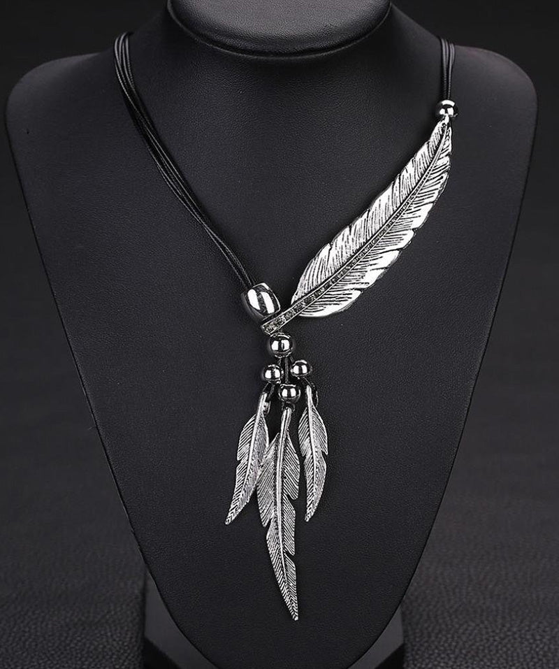 FEATHER NECKLACE Wing statement necklace 