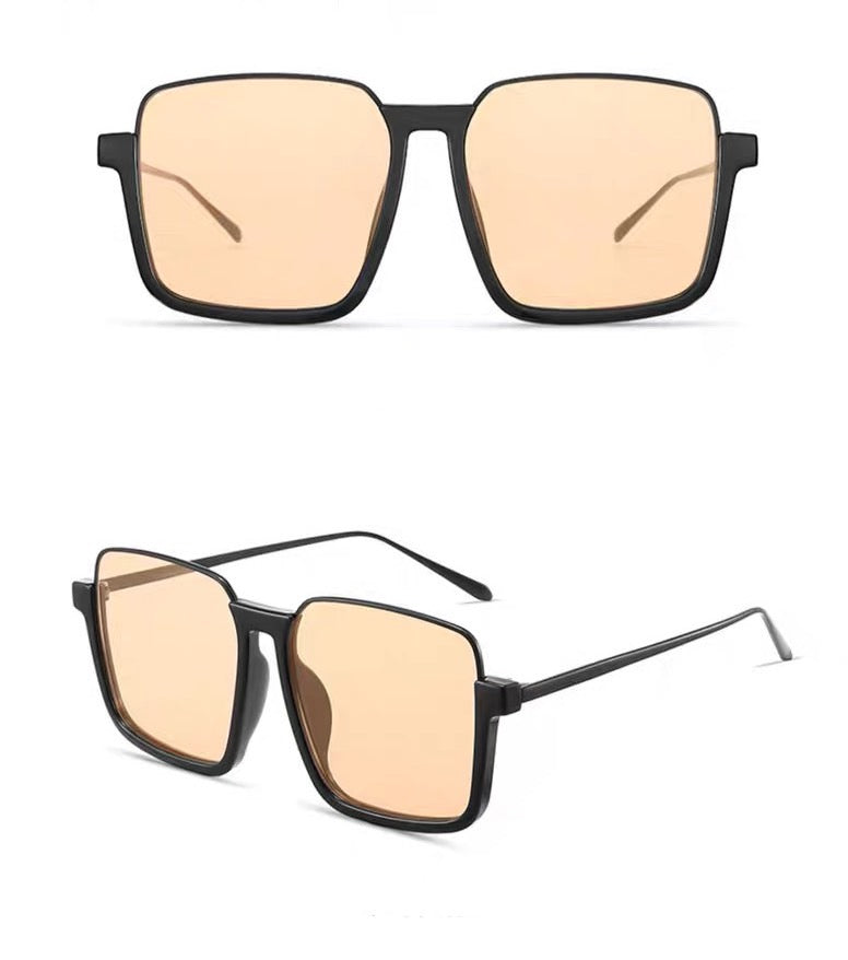 復古咖啡色鐵架眼鏡 Retro brown iron frame glasses