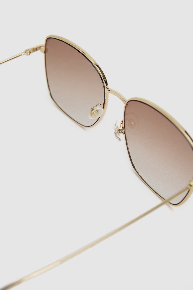 金框漸層色復古眼鏡 Gold frame gradient retro glasses