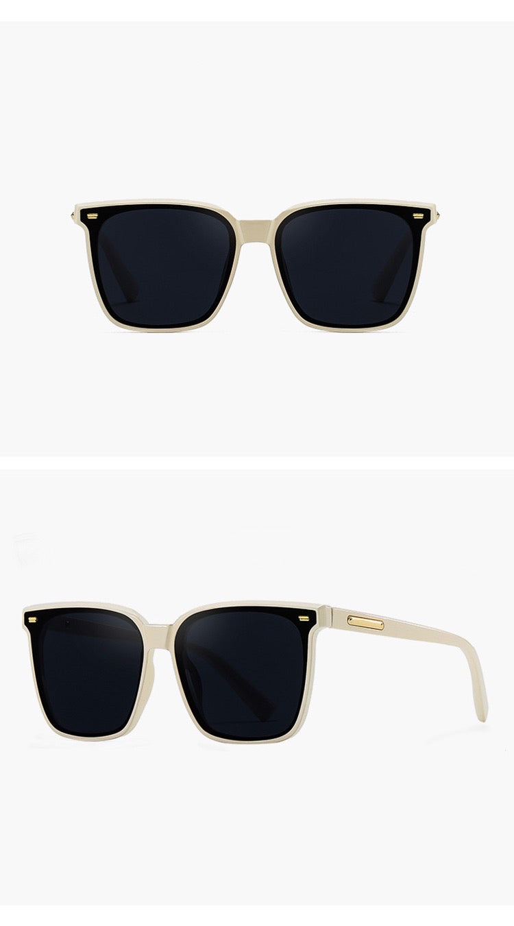 白框復古平面墨鏡 White frame retro flat sunglasses