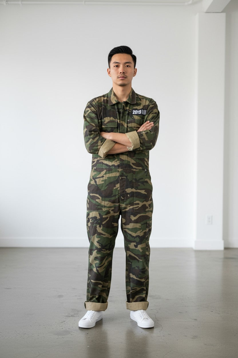 CAMOUFLAGE JUMP SUIT LONG Camouflage jumpsuit work trousers 