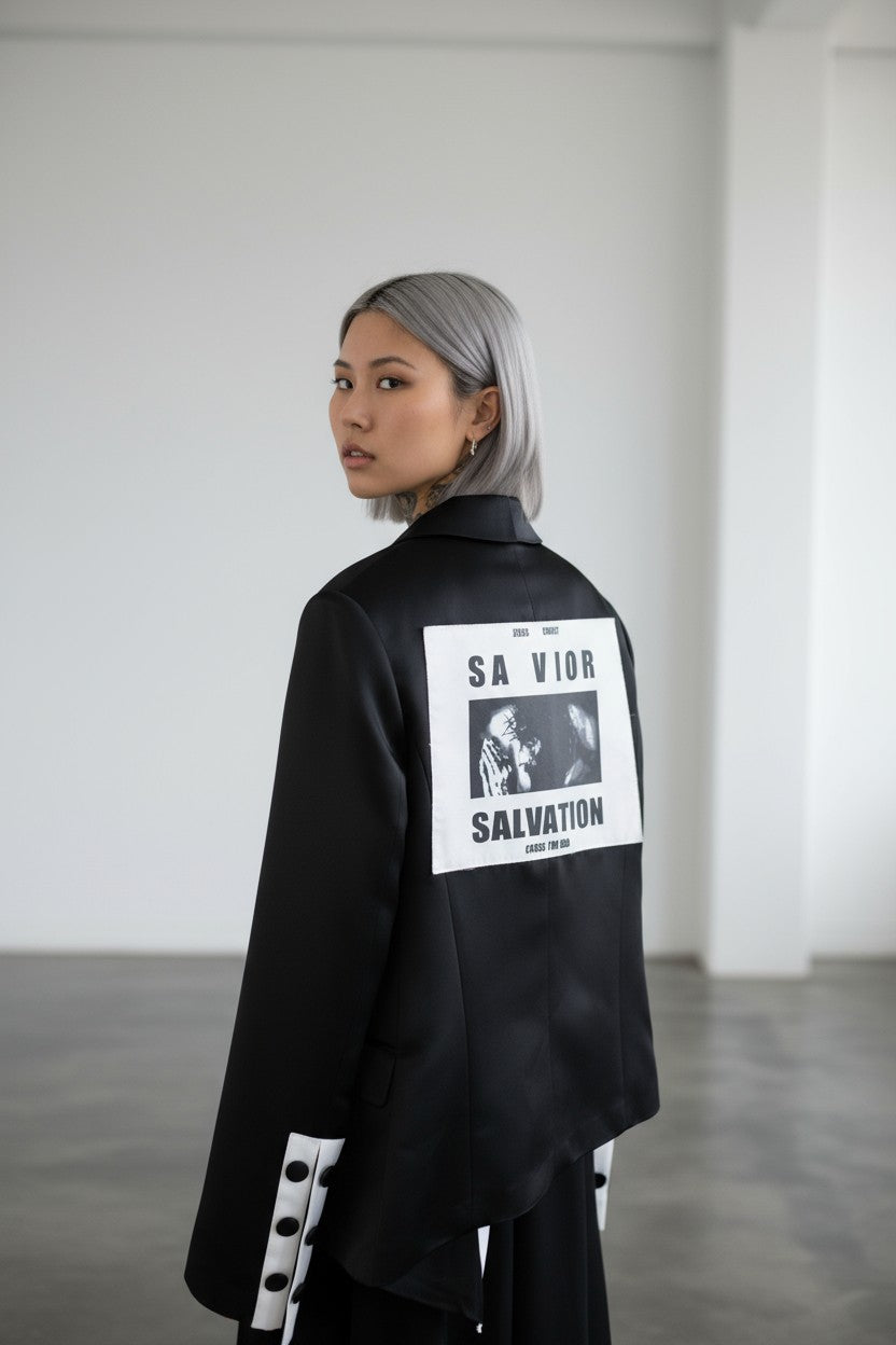 不對稱翻領西裝