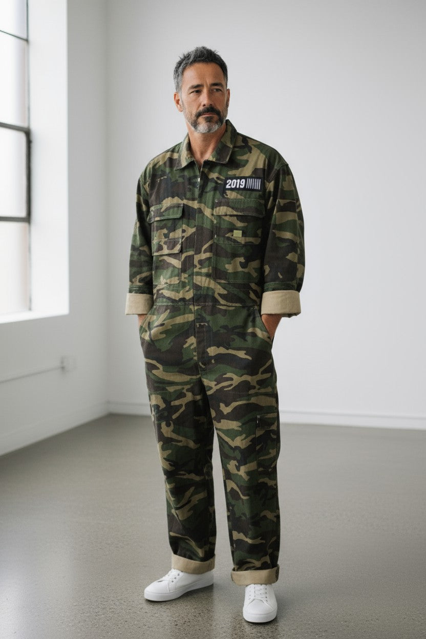 CAMOUFLAGE JUMP SUIT LONG Camouflage jumpsuit work trousers 