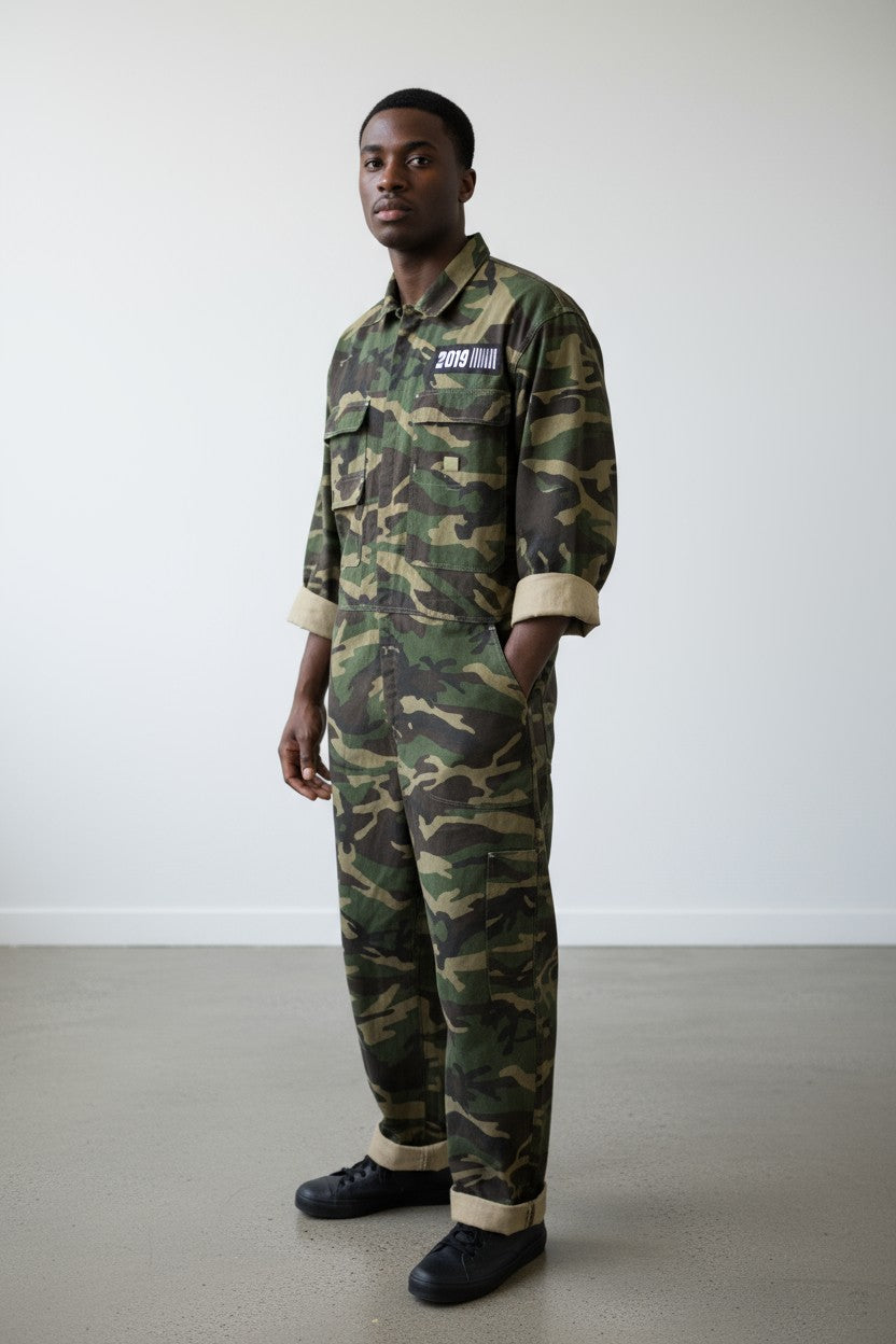 CAMOUFLAGE JUMP SUIT LONG Camouflage jumpsuit work trousers 