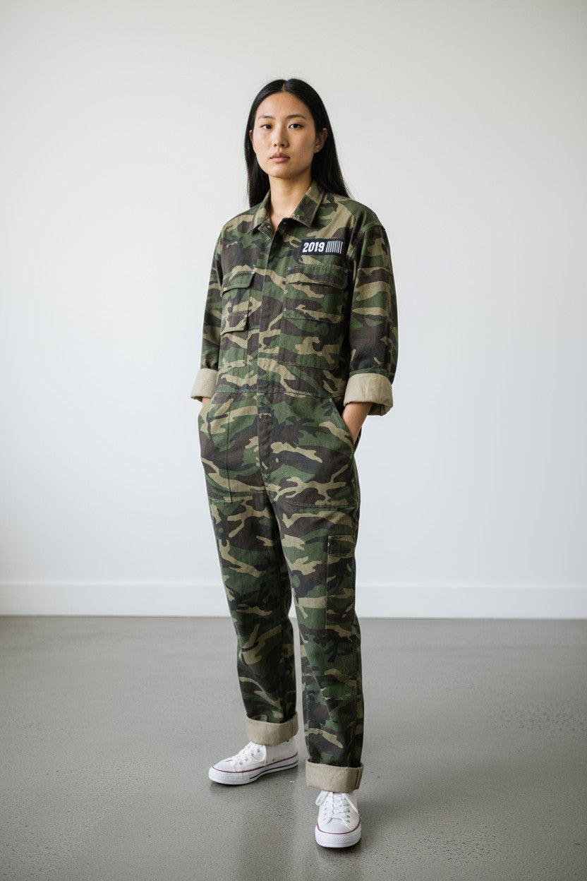CAMOUFLAGE JUMP SUIT LONG Camouflage jumpsuit work trousers 