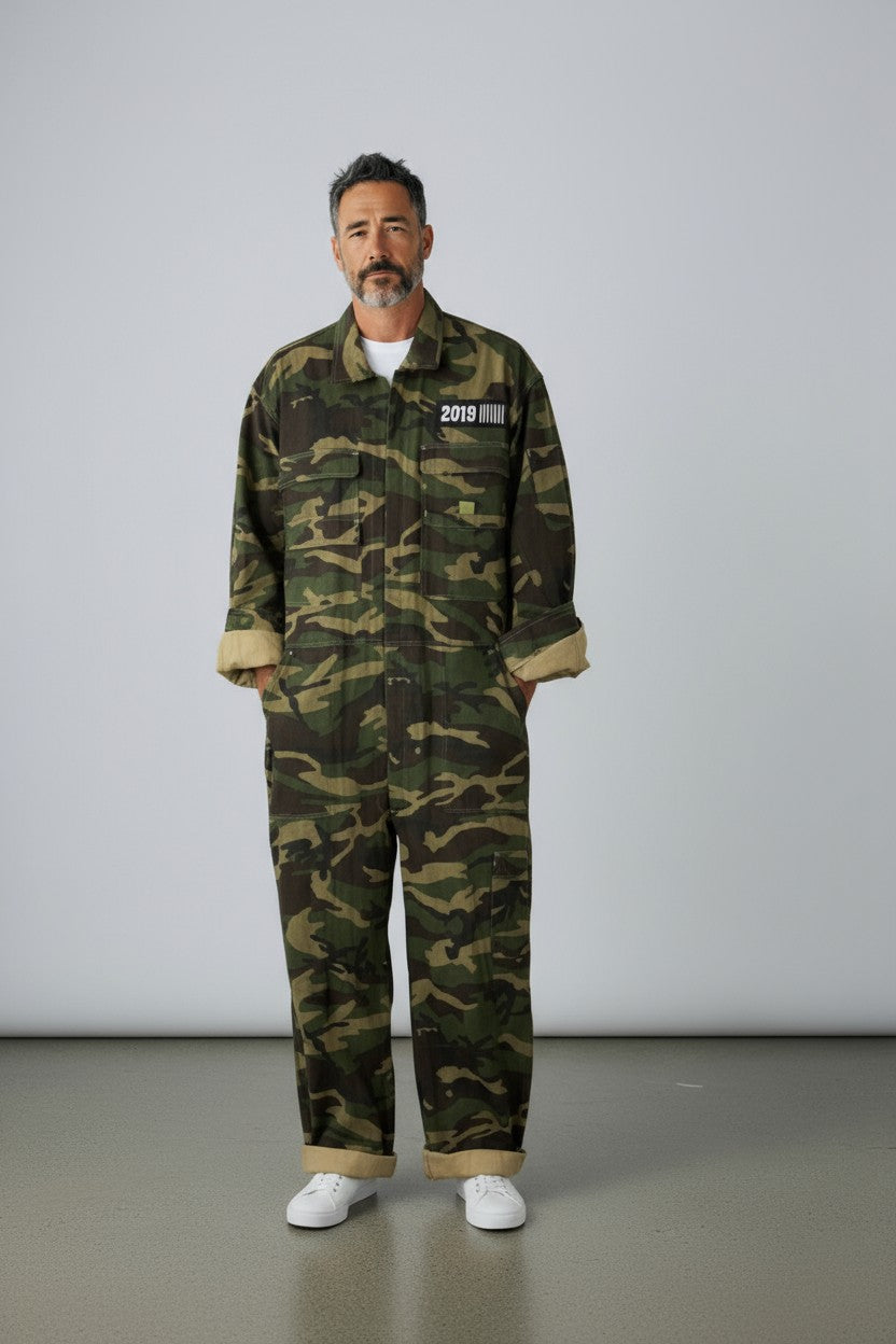 CAMOUFLAGE JUMP SUIT LONG Camouflage jumpsuit work trousers 