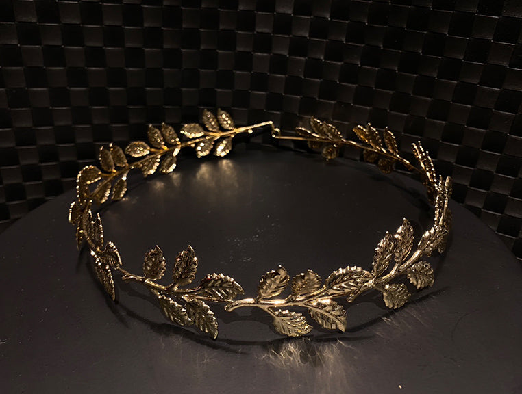 golden leaf hair crown 金色葉片髮冠