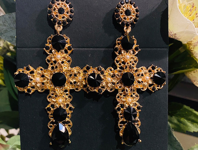 ✝️New product✝️ classical gold  cross 古典金十字架耳環