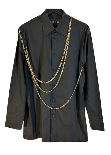 DOUBLE CHAIN ​​SHIRT Gold and silver double chain shirt 