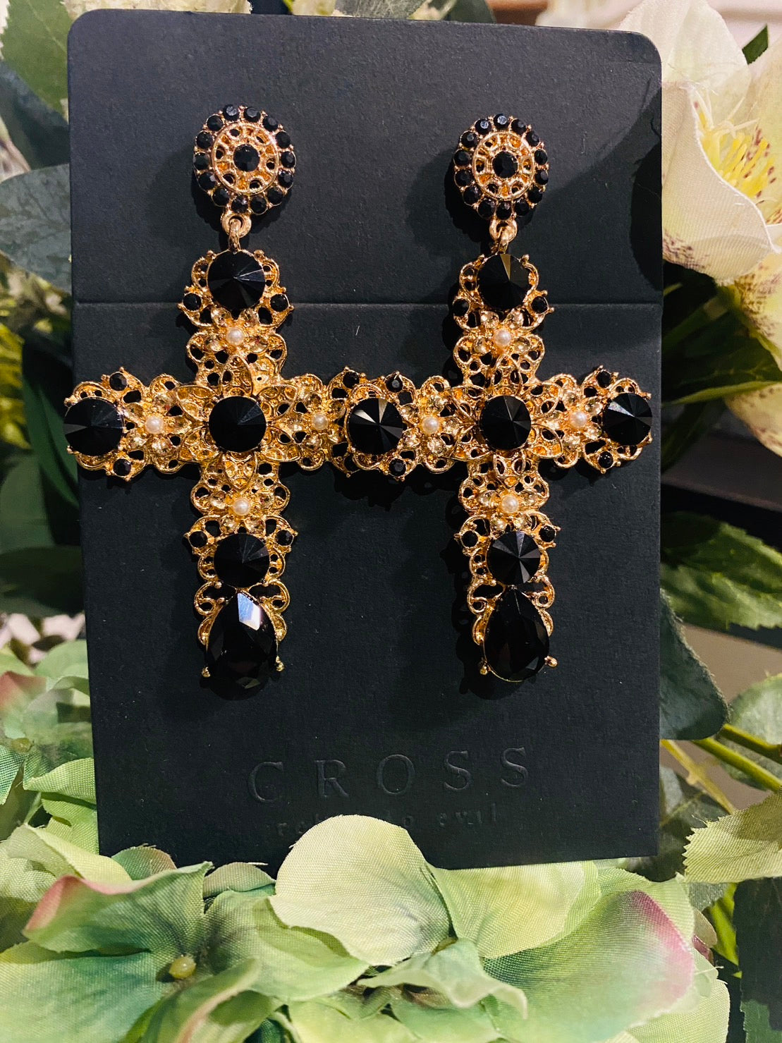 ✝️New product✝️ classical gold cross classical gold cross earrings